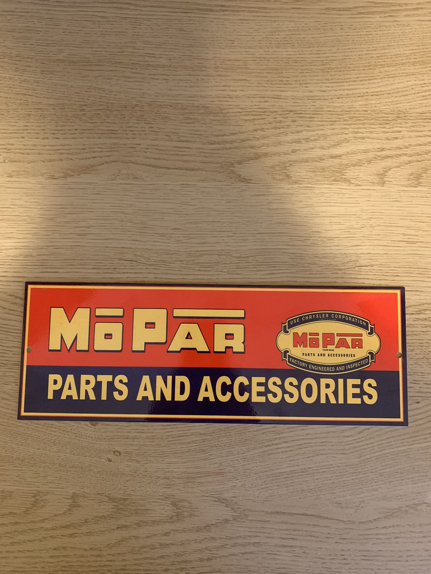 MOPAR Parts and Accessories porcelain sign