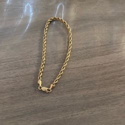 Gold Rope 10k Bracelet 