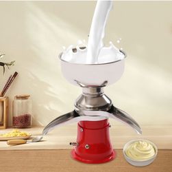 LIKARVA Milk Cream Separator, 100L/h Output Electric Cream Centrifugal Separator, 304 Stainless Steel Milk Skimmer with 5L Bowl Capacity, 10500RPM Rot