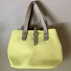 Charming Charlie Handbag Women Yellow Faux Leather Satchel LIned Purse