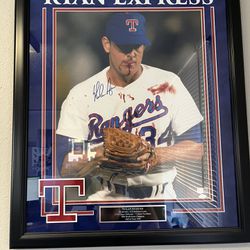 Texas Rangers Nolan Ryan Autographed Framed Photo