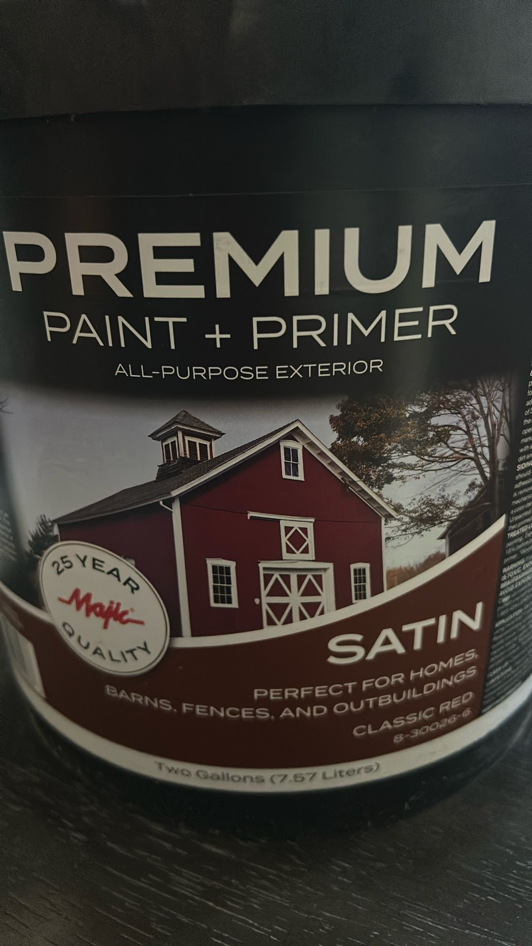 Premium Paint And Primer- 2 Gallons Satin NEW