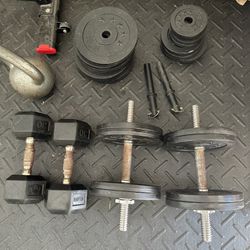 Home Gym, Free Weights And Cycling Bike  