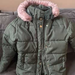 Girls Green Winter Coat
