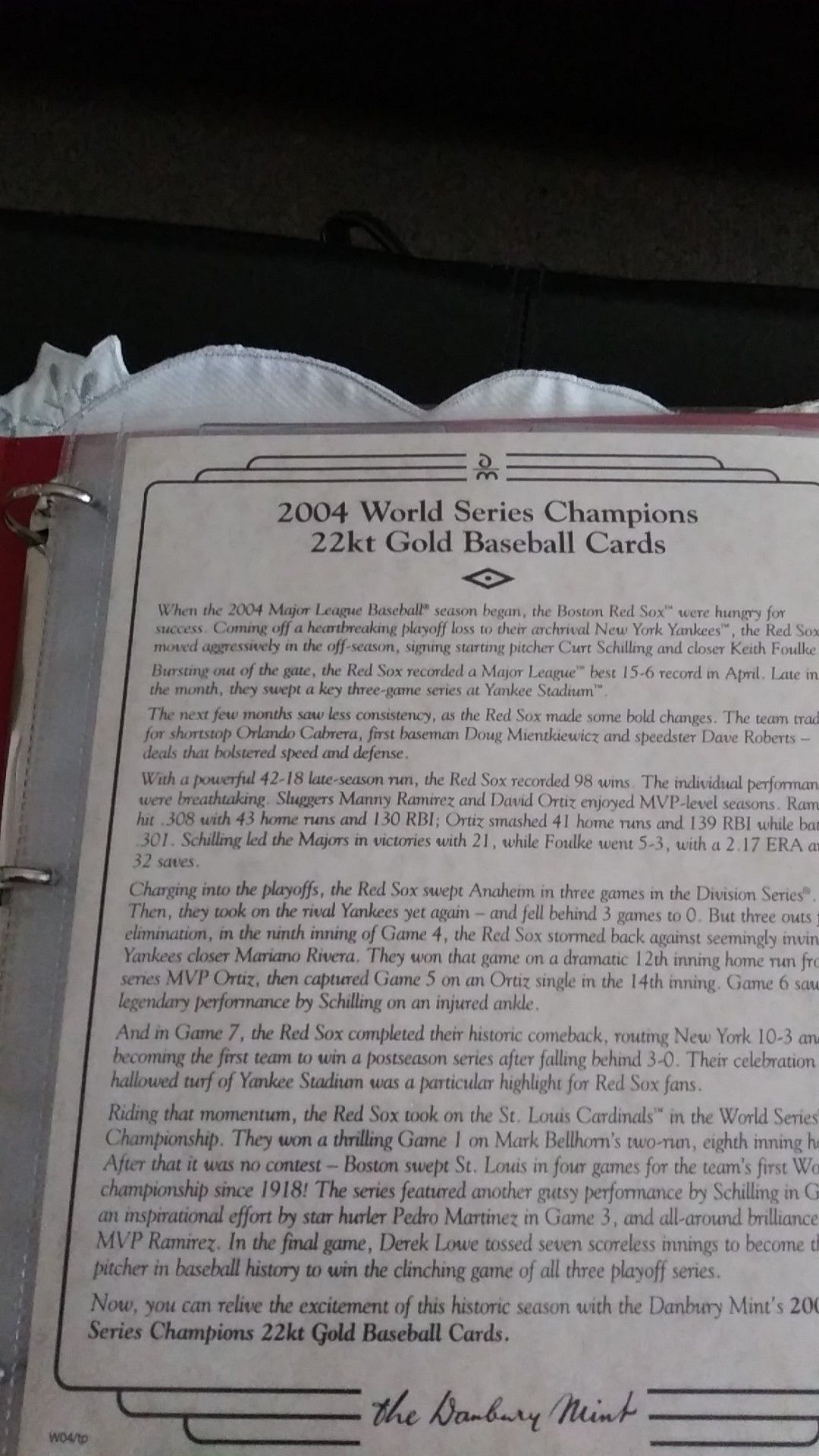 2004 world series 22kt gold Baseball Cards