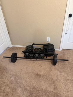 Weights with bench