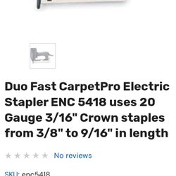 Duofast Carpet Pro Elc.Stapler