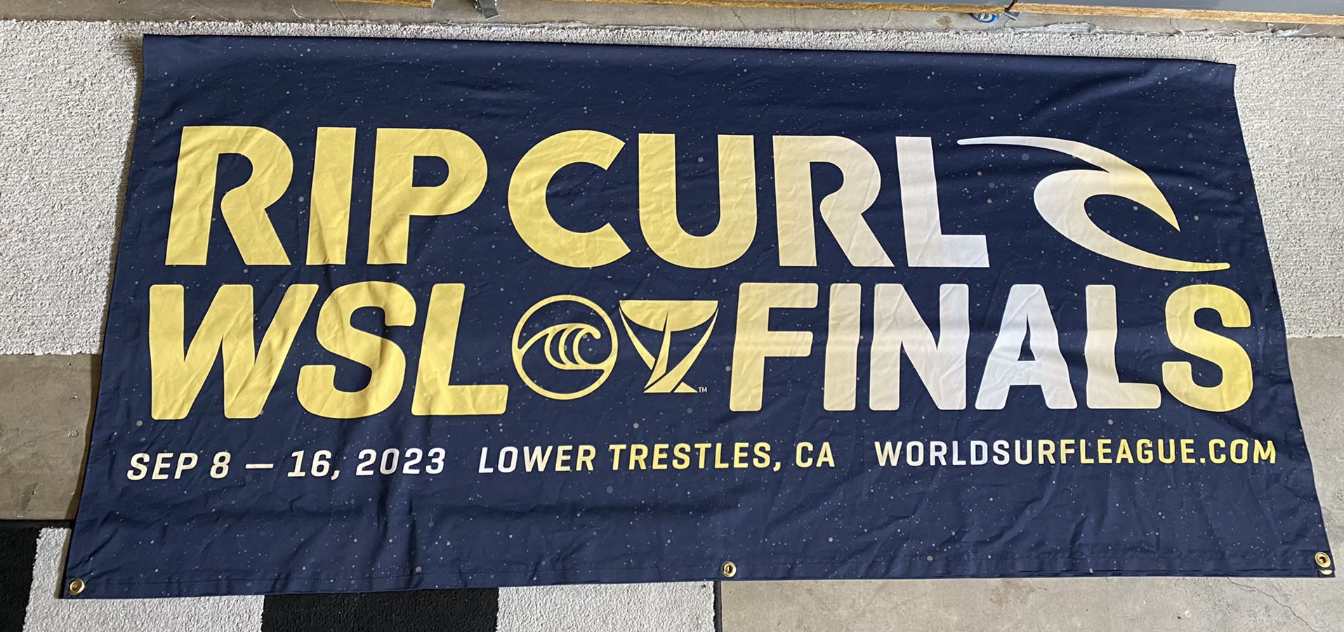 SURF BANNER WSL 2023 Final World Championships Banner 6ft Rip Curl Banner Authentic Event Banner Surfing Collector’s Item Surfboard EBIKE Skateboard 