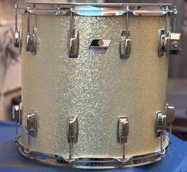 Vintage Ludwig 15" Tom for Drum Set Silver Sparkle Glitter Maple Wood Shell