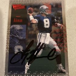 Troy Aikman Autographed Card with COA 