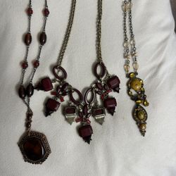 3 Beautiful Stoned Necklaces 