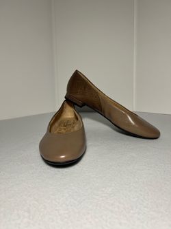 Abella Women’s 10M Brown True Comfort Valli Mushroom Flats Faux Leather/Snakeskin Embossed Moisture-Wicking Shoes