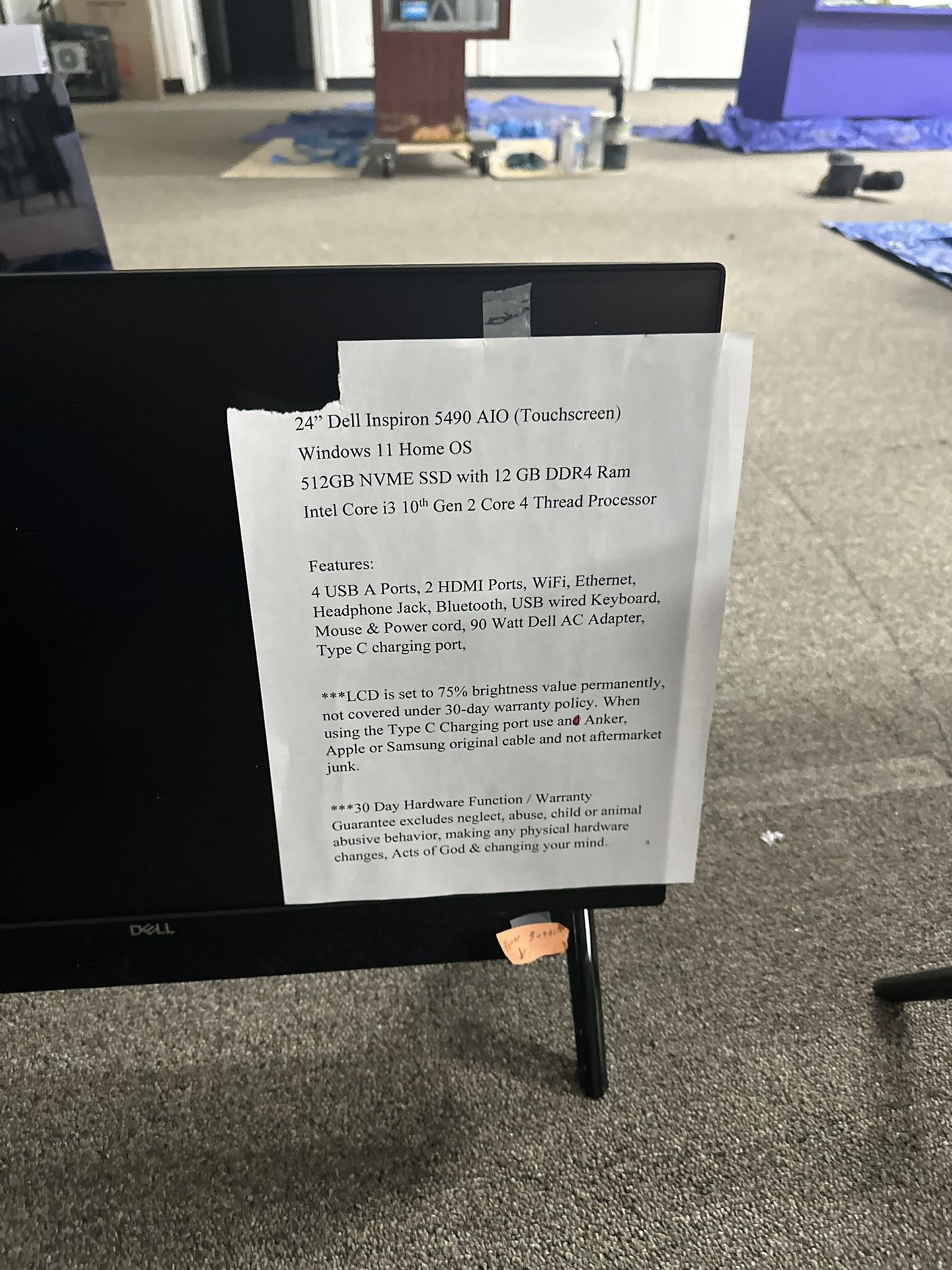 24β Dell Inspiron 5490 AIO (Touchscreen) 12GB RAM 512 NVMe SSD