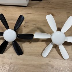 Ceiling fan with 3 light tones, size “20”, new, $25 each, available in white and black.