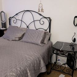 The Bombay Company Full Size, Wrought Iron Bed And Nightstand 