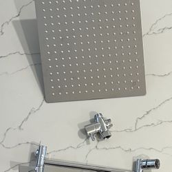 Square Shower head. Adjustable arm & head.