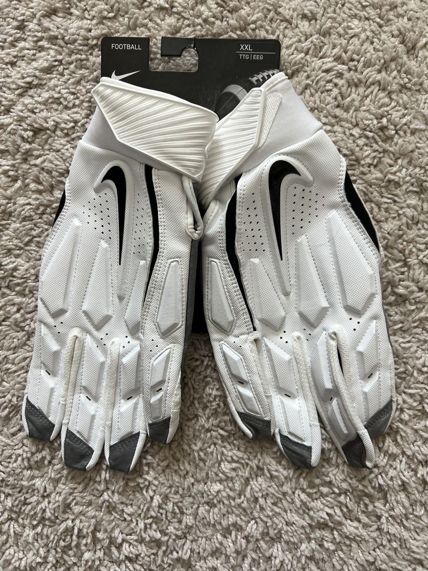 Nike D Tack Lineman NFL Football Gloves White/Black