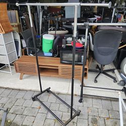 $50 For TWO Rolling Wardrobe Hanging Racks And Also A 5 Ft Tall Shoe Rack Organizer