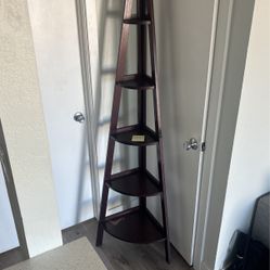 Dark Wood Corner Shelving Piece