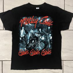 MOTLEY CRUE Girls Girls Girls Band T Shirt Size Medium New