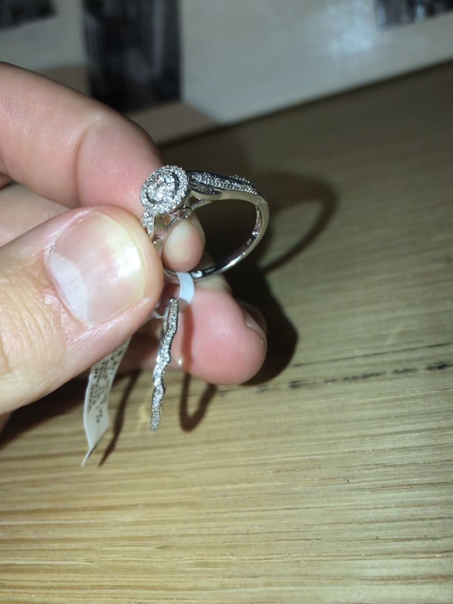 Brand New Engagement Ring, Diamond, Sterling Silver
