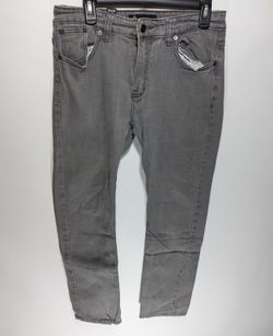 Mens Kayden K California Slim Straight Mid Rise Gray Denim Jeans Size 32x32