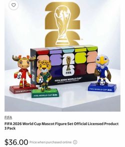 FIFA 2026 World Cup Mascot Figure Set Official Licensed Product 3 Pack