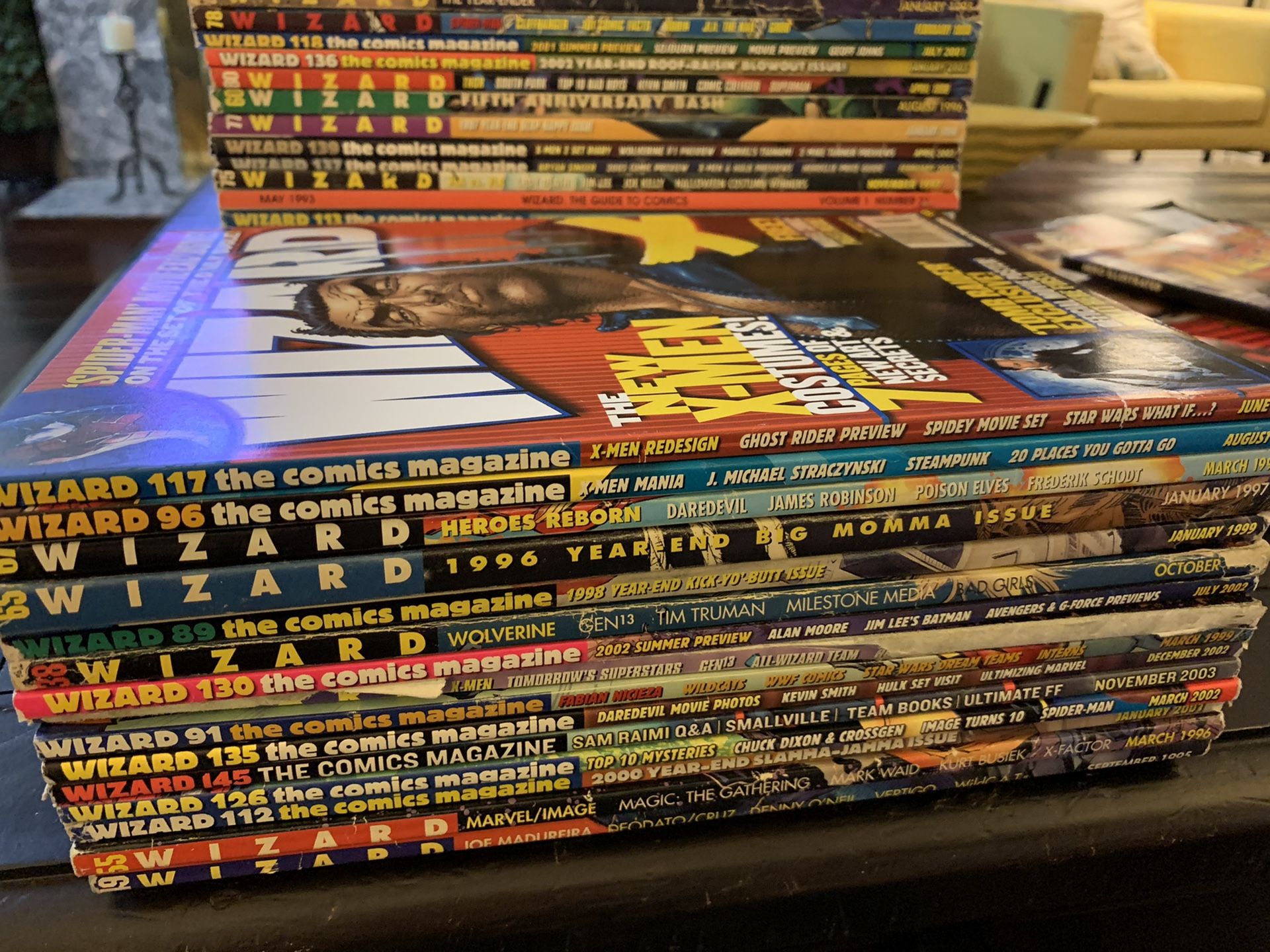 Wizard magazine’s collection 110 issues.