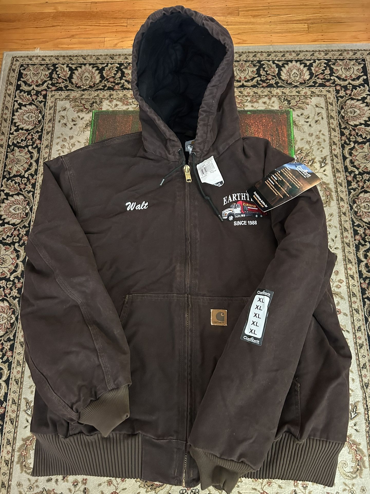 VTG Carhartt NWT Dark Brown Jacket Men’s XL Hooded Canvas