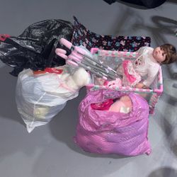 Girls Bundle Toys Cloths 