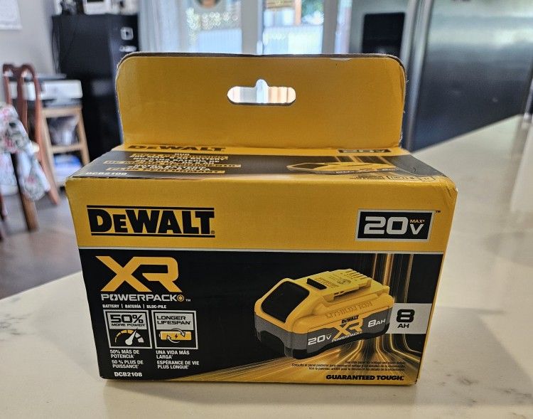 DEWALT
20-Volt MAX XR Lithium-Ion 8.0 Ah Battery Pack
Brand new unopened box
$110 00 firm on price