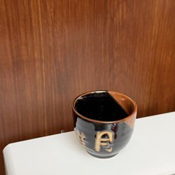 Vintage replacement japanese sake pottery cup