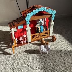 Kids Farm Animal Playset with Barn, Horse & Animals