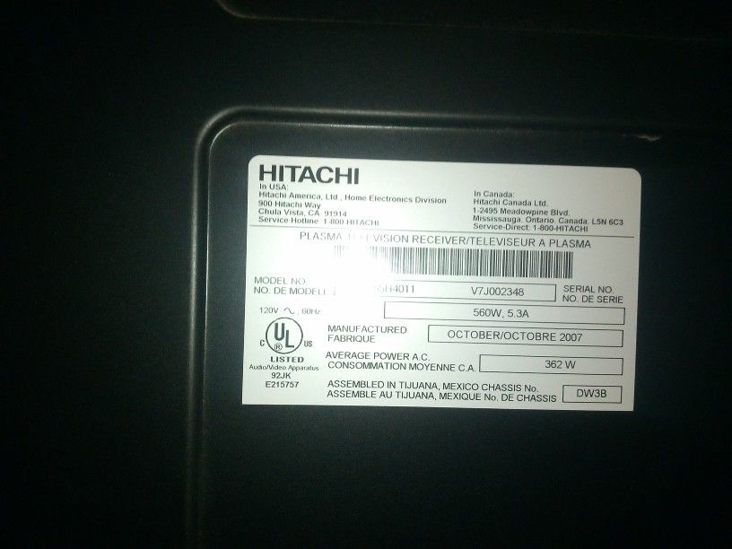 51inch Hitachi Plasma Tv