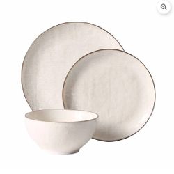 $50 Better Homes & Gardens Stoneware Cream Murphy 12PC Dinnerware Set