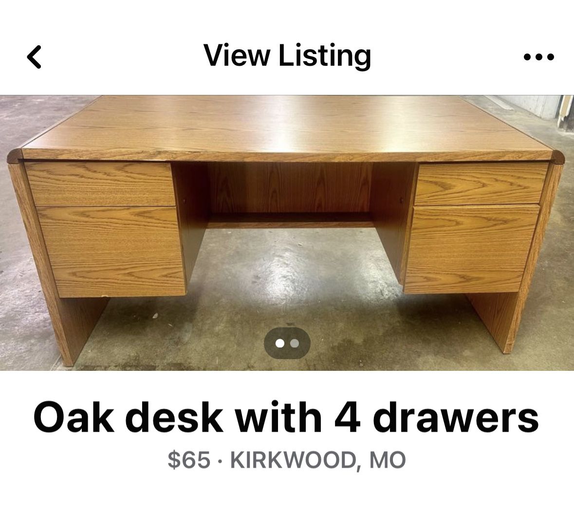 Solid Oak Wood Desk
