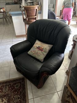 Black leather sofas