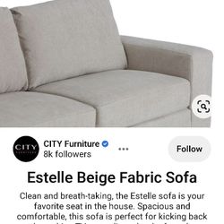 City Furniture Sofa - Brand New- Beige-Estelle 