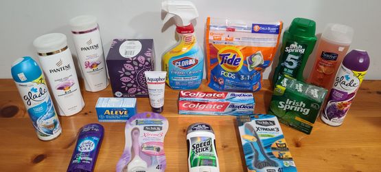 Household Bundle Tide, Pantene, Soap, Bodywash, Deodorant, Razors New