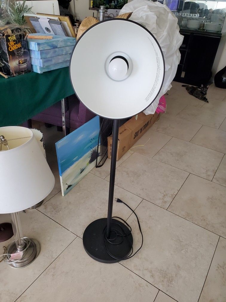 Tall Heavy Black Matte Lamp