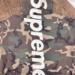 Size L Supreme Satin Applique Hooded Sweatshirt (SS26) Woodland Camo