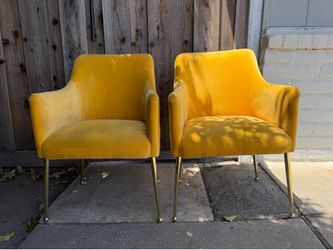 Velvet Yellow Anthropologie Chairs (2)