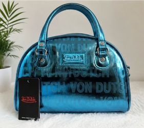 Von Dutch Metallic Blue Reflective Bowling Bag