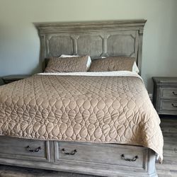 King Bed Frame And 2 Nightstands - Offers Welcome