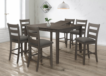 54"x54" + 18" B. Leaf GRAY Counter Height Table