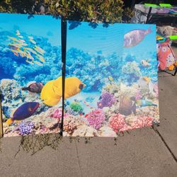 3 Piece Poster Canvas Tropical Coral Reef  $10