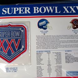 January 27, 1991 Nfl Football New York Giants Buffalo Bills Super Bowl XXV (25) Patch
