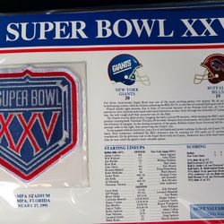 January 27, 1991 Nfl Football New York Giants Buffalo Bills Super Bowl XXV (25) Patch
