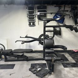 Powertec Multisystem Workout Bench With 480lbs Olympic Plates
