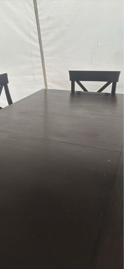 Pottery Barn Solid-Wood Dining Table with 6 Chairs & Extension Leaf